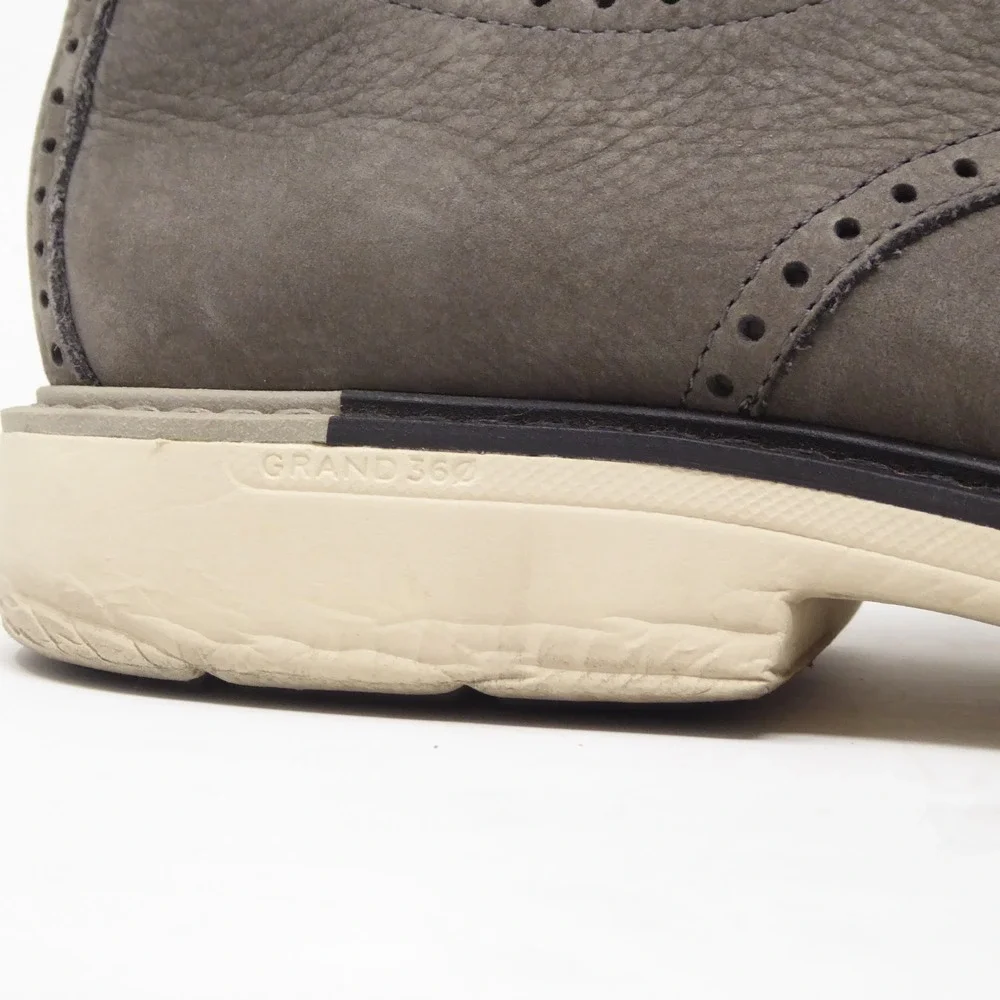 Cole Haan Mens Goto Wing Wingtip Oxford Grey Nubuck Grandseries C37687 11.5 M